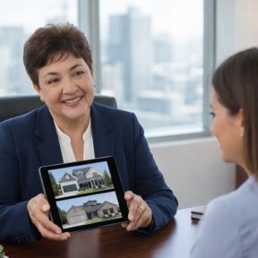 Grace Rivera asesorando a un cliente